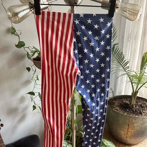 American Apparel American flag leggings